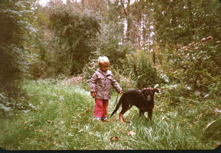 Deutscher Schäferhund Ich vor 25 Jahren mit Bux dem Schäferhund von meinem Großvater