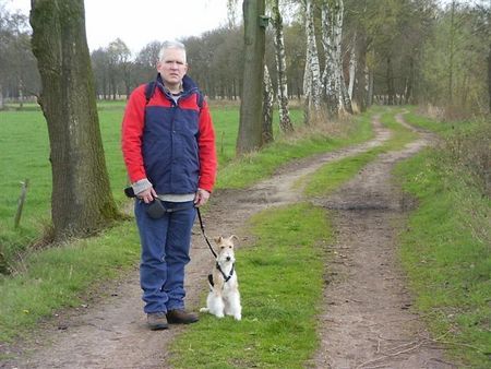 Foxterrier Drahthaar Wir beiden im sehr schonen wald