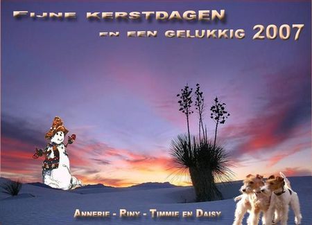 Foxterrier Drahthaar Frohe weihnachten und ein gluckliches neues jahr wunschen euch allen TIMMIE UND  DAISY .