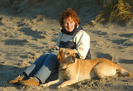 Labrador Retriever Kerstin und Max am 24.12., Nordseeküste Dänemark